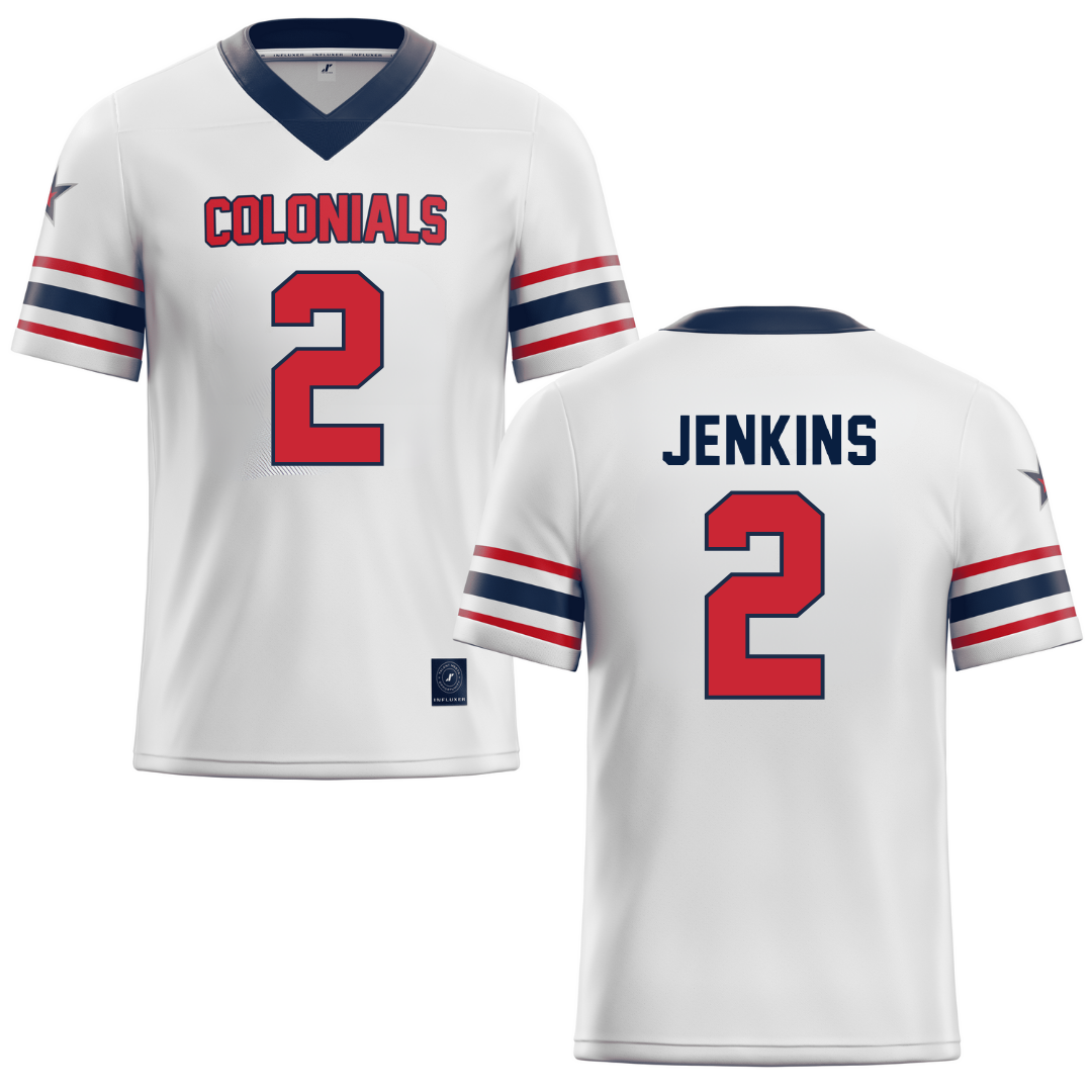 Robert Morris University White Football Jersey - #2 Jayson Jenkins
