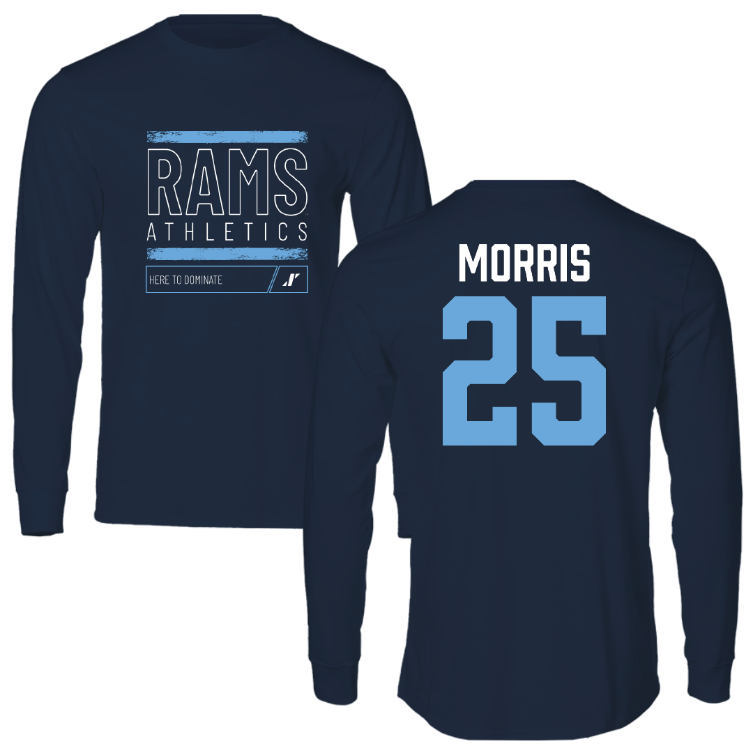 University of Rhode Island Baseball Navy Dominate Performance Long Sleeve - #25 Zach Morris
