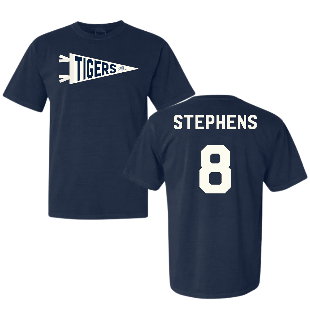 Jackson State University Softball Navy Pennant Comfort Colors Tee - #8 Mari Stephens