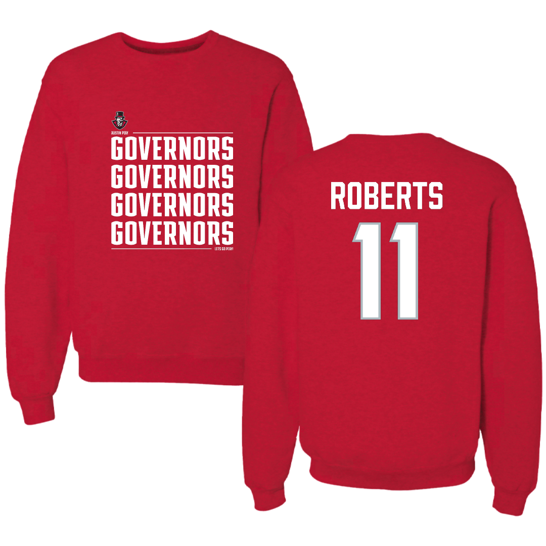 Austin Peay State University Softball Red General Crewneck - #11 Macee Roberts