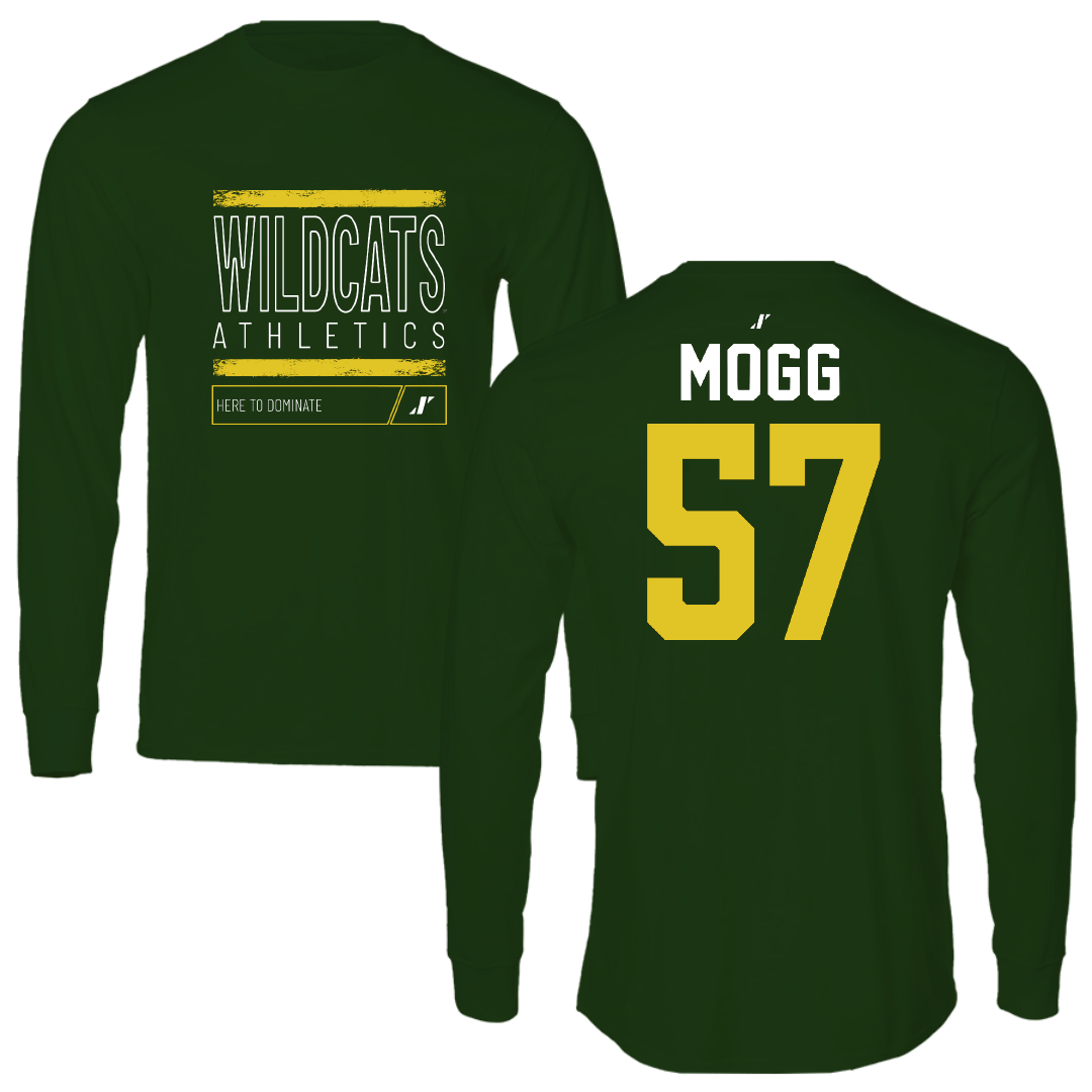 Northern Michigan University Football Forest Green Dominate Performance Long Sleeve - #57 Logan Mogg