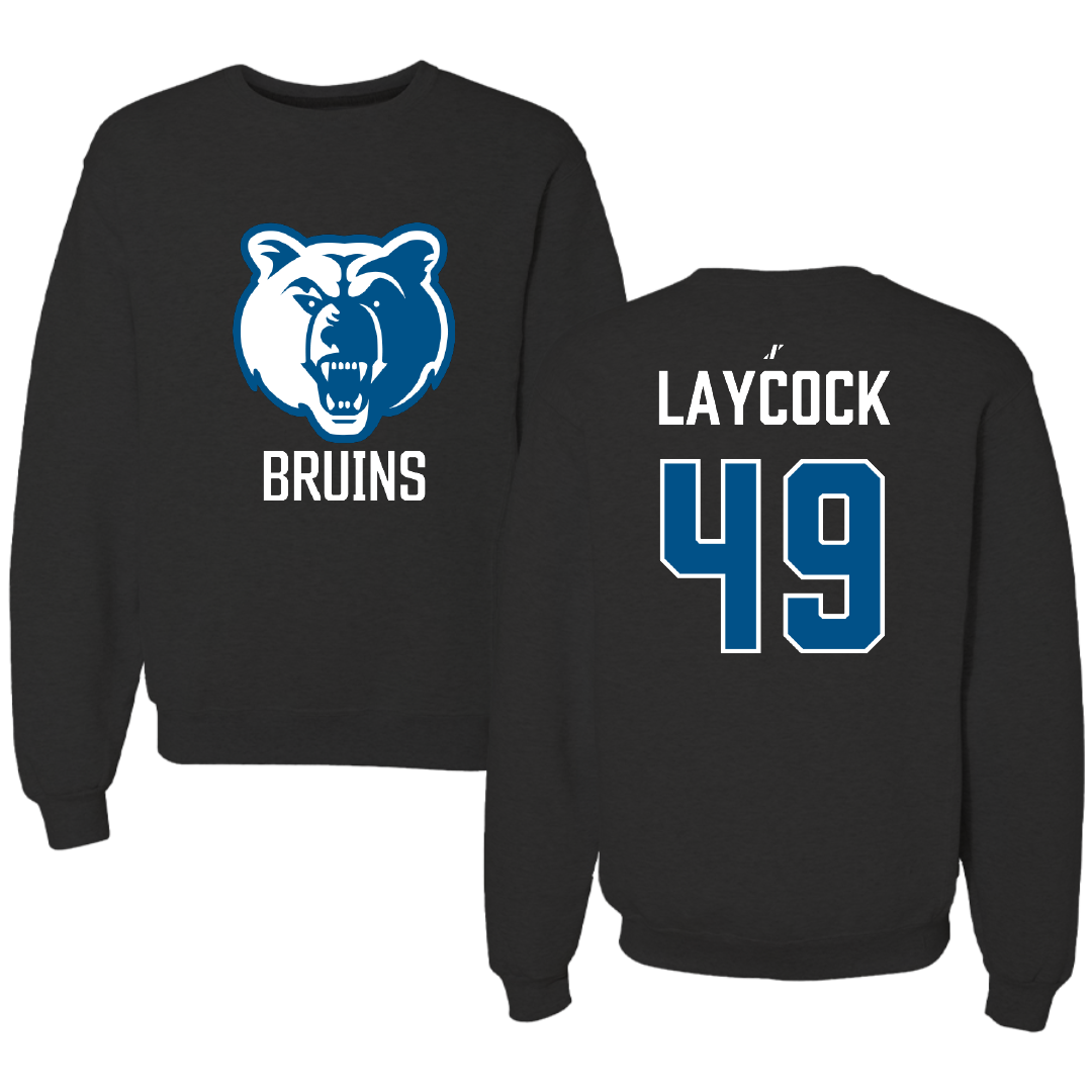 Salt Lake Community College Baseball Black Crewneck - #49 Austin Laycock