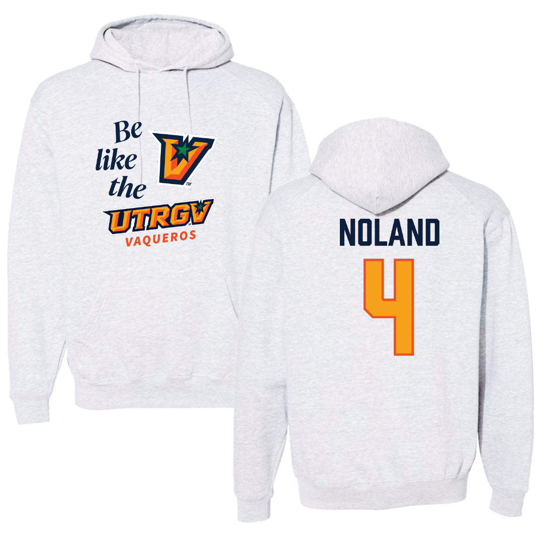 The University of Texas Rio Grande Valley Football Light Gray Be Like Us Hoodie - #4 Xayvion Noland