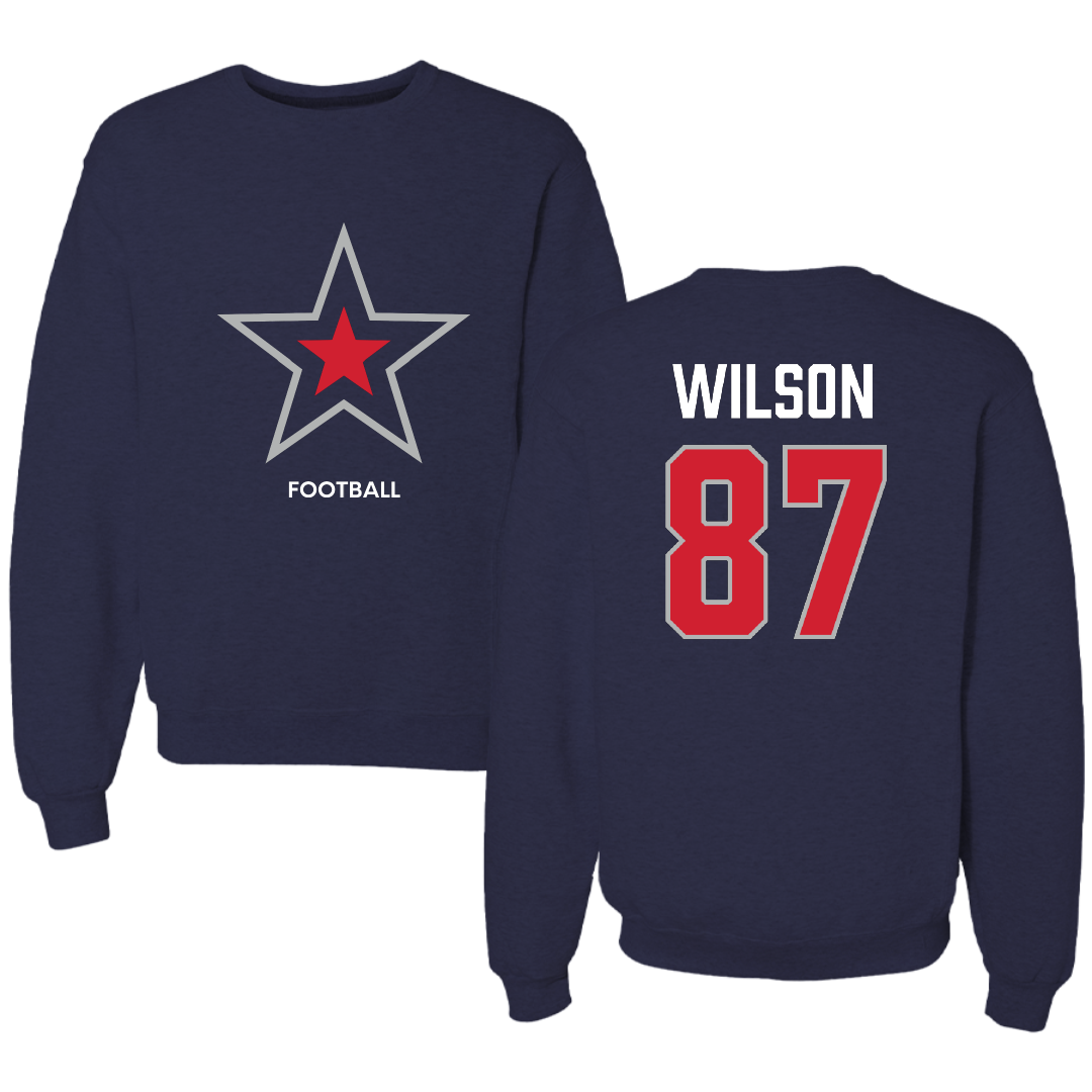 Robert Morris University Football Navy Mascot Crewneck - #87 Trevor Wilson