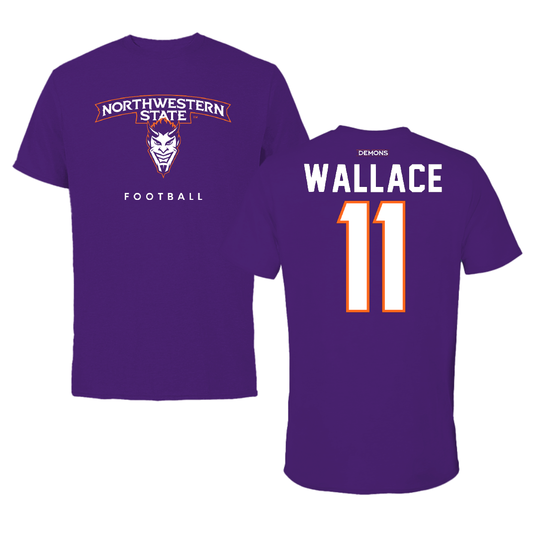 Northwestern State University Football Purple Mascot Tee - #11 Dane Wallace