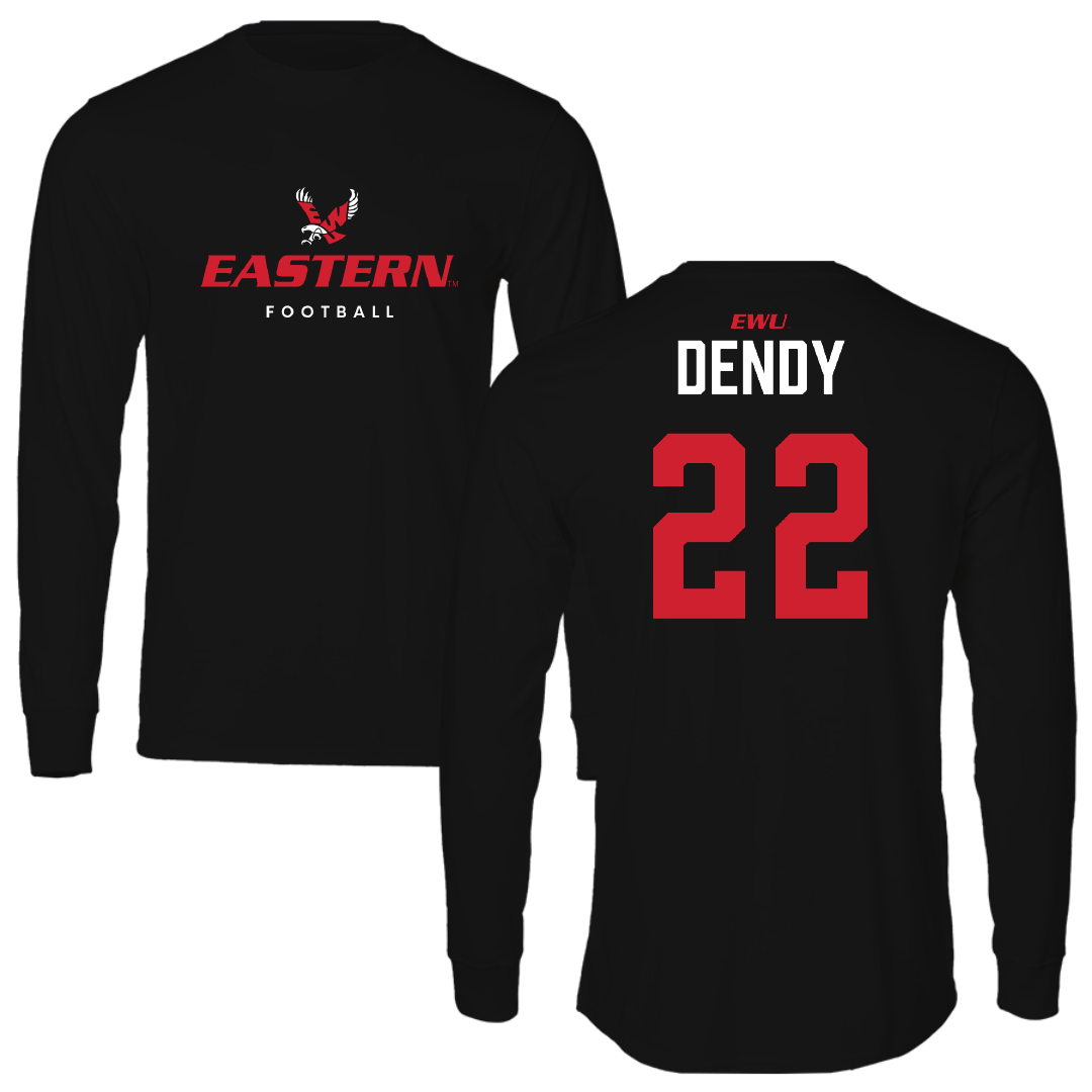 Eastern Washington University Football Black Eastern Long Sleeve - #22 Amir Dendy