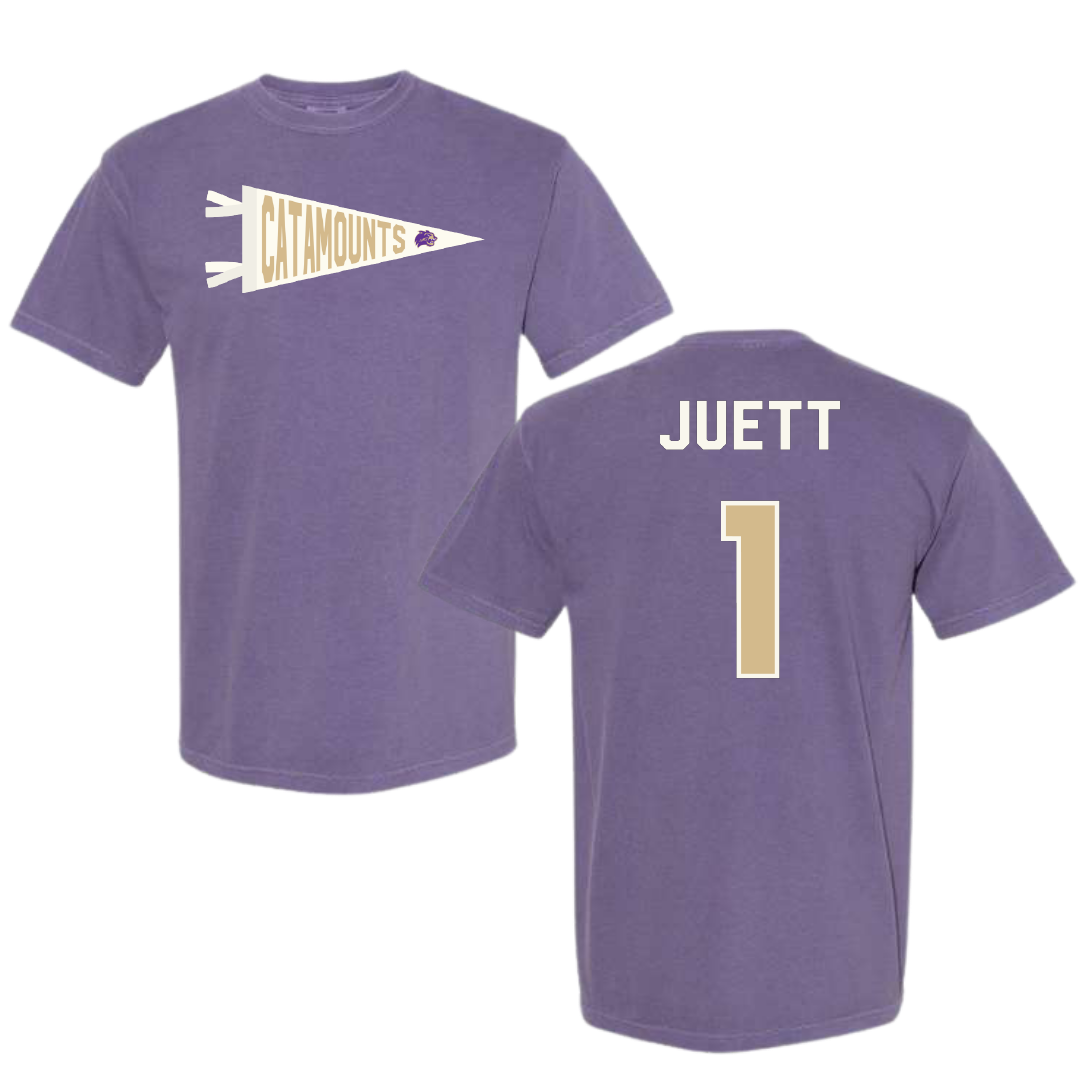 Western Carolina University Softball Purple Pennant Comfort Colors Tee - #1 Tessa Juett