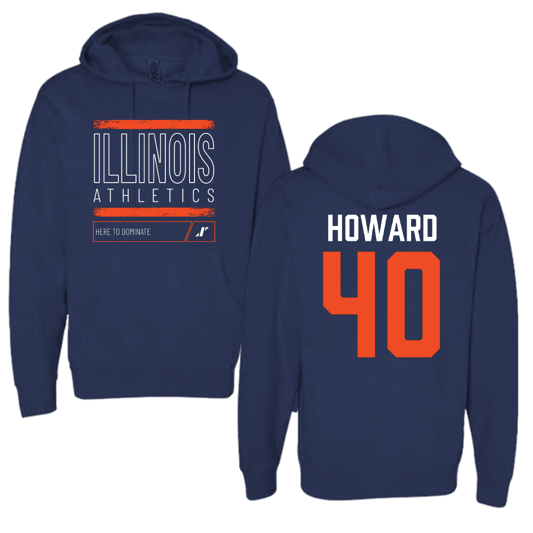 University of Illinois Softball Navy Dominate Hoodie - #40 Zoie Howard
