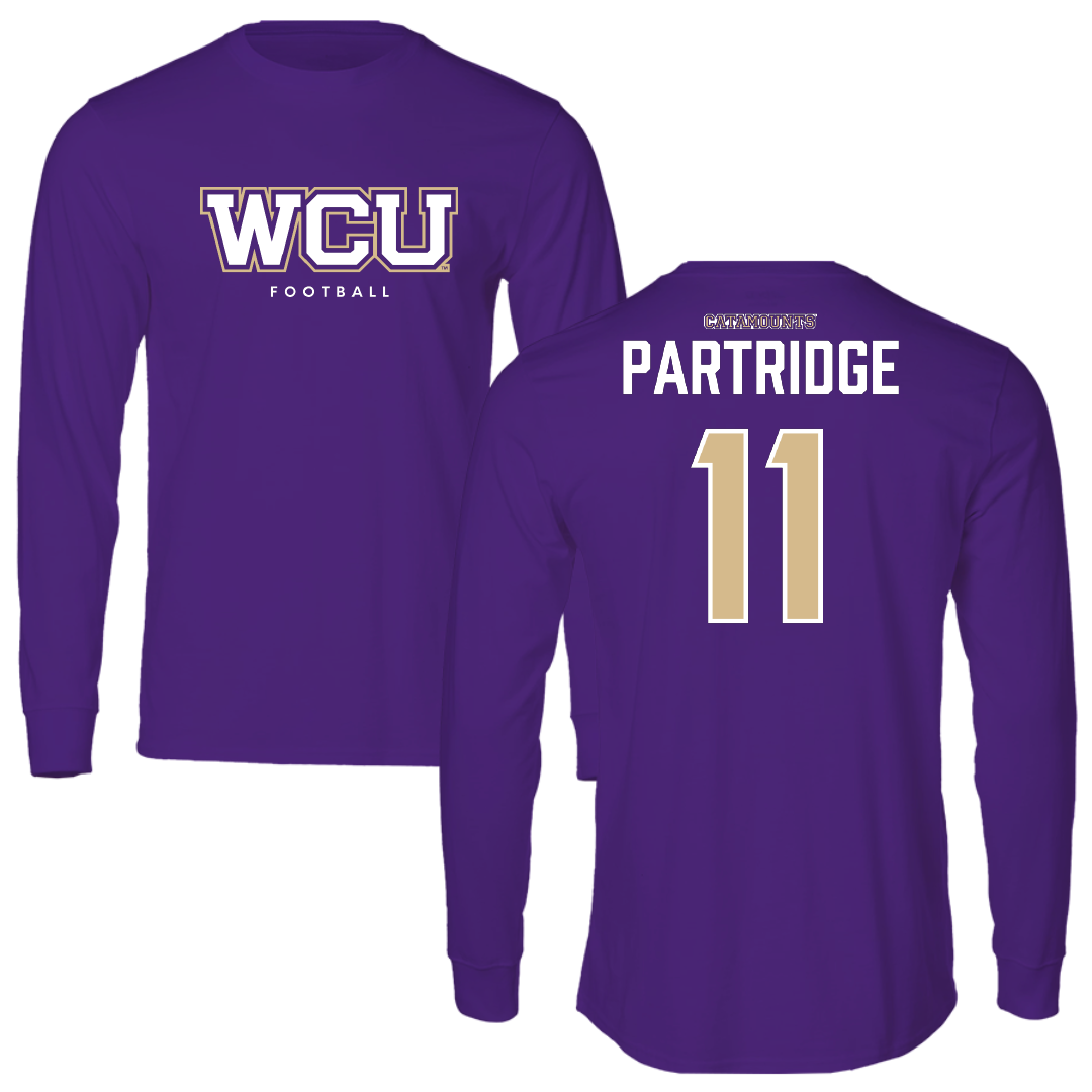 Western Carolina University Football Royal Purple Long Sleeve - #11 Kenyon Partridge