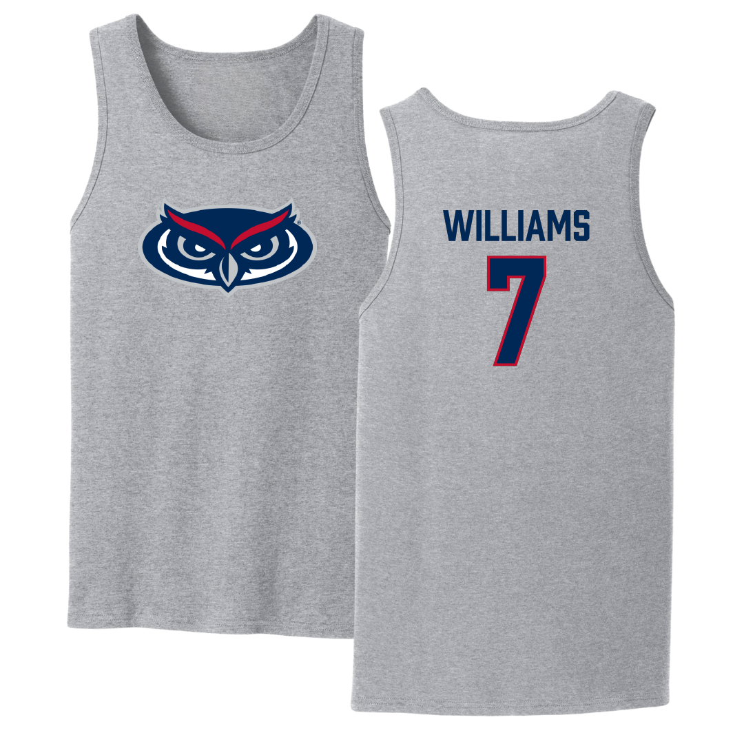 Florida Atlantic University Baseball Sport Gray Tank Top - #7 CJ Williams