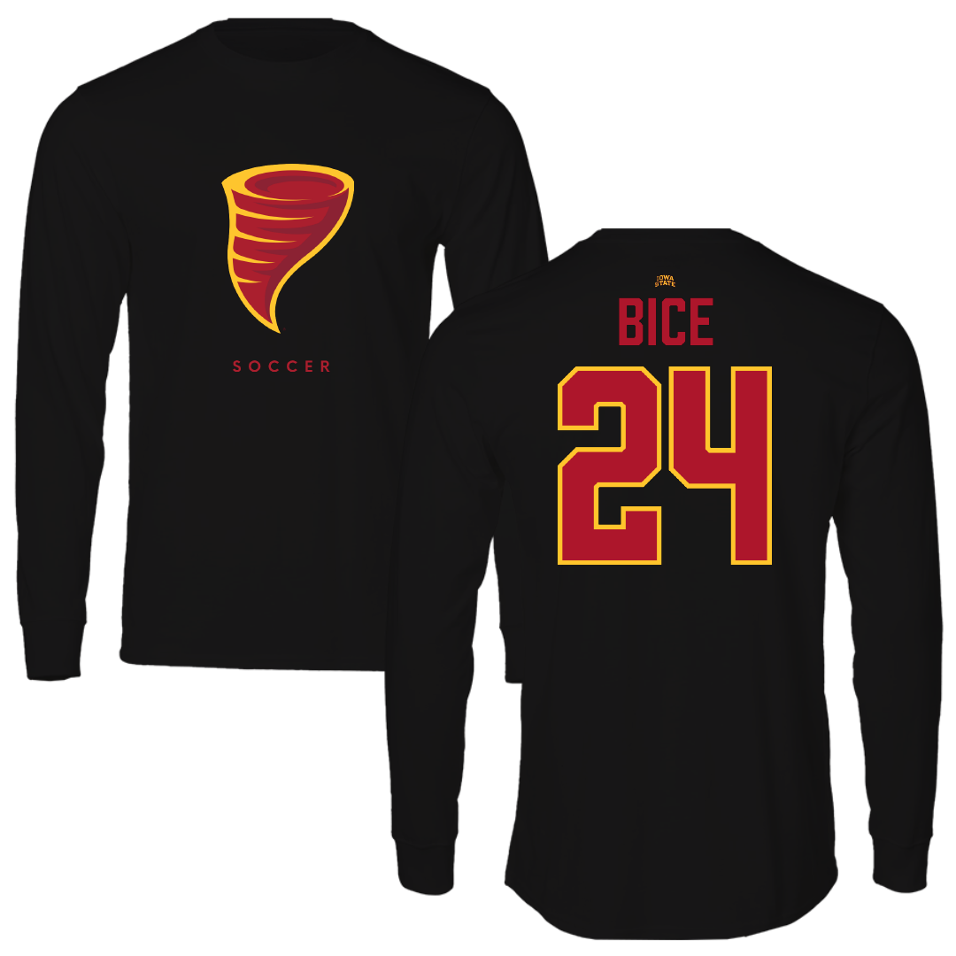 Iowa State University Soccer Black Long Sleeve - #24 Jocelyn Bice