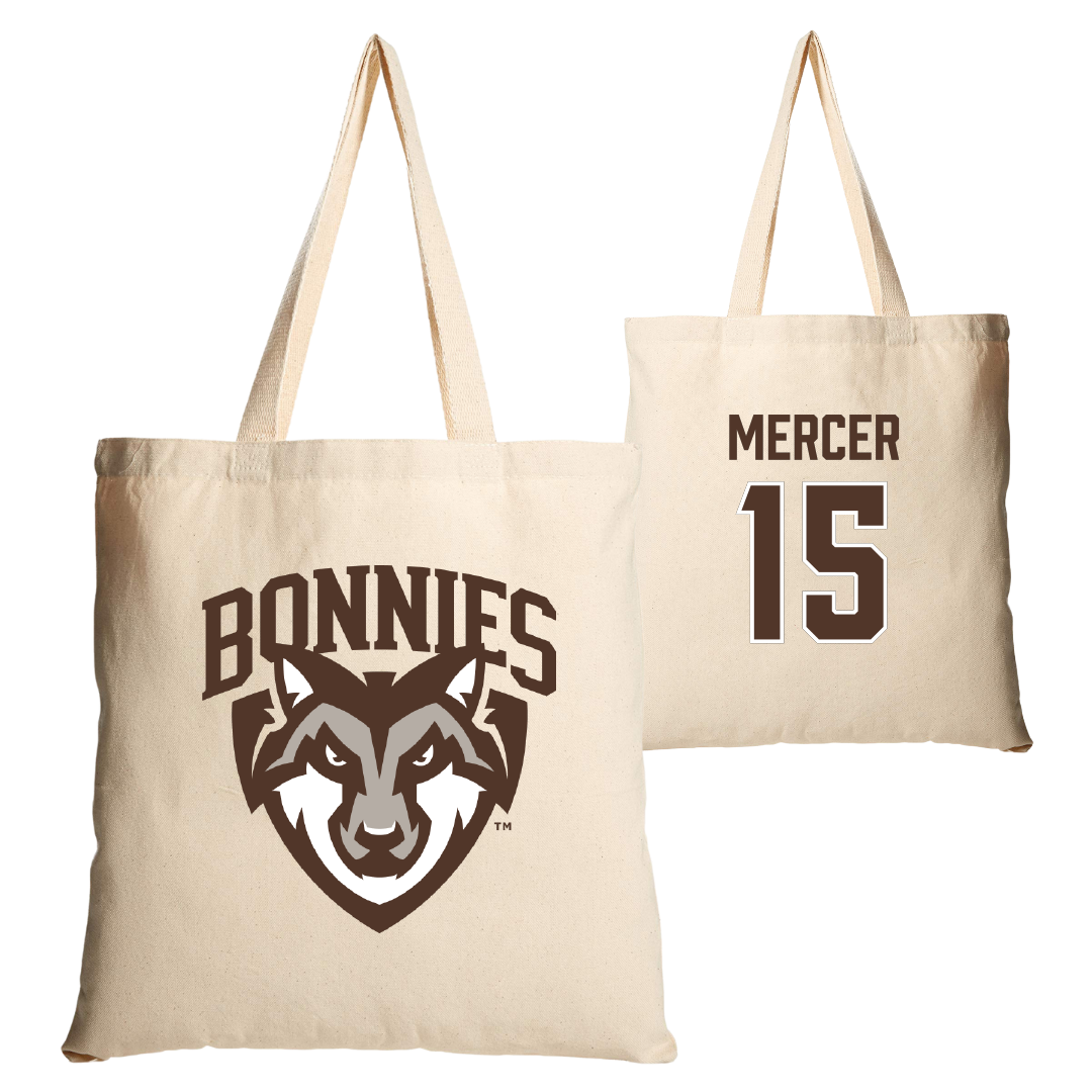 St. Bonaventure University Soccer Tan Canvas Tote Bag - #15 Dean Mercer