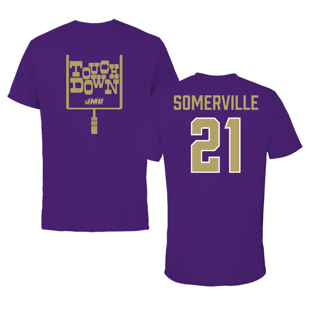 James Madison University Football Purple Touchdown Performance Tee - #21 Jamari Somerville
