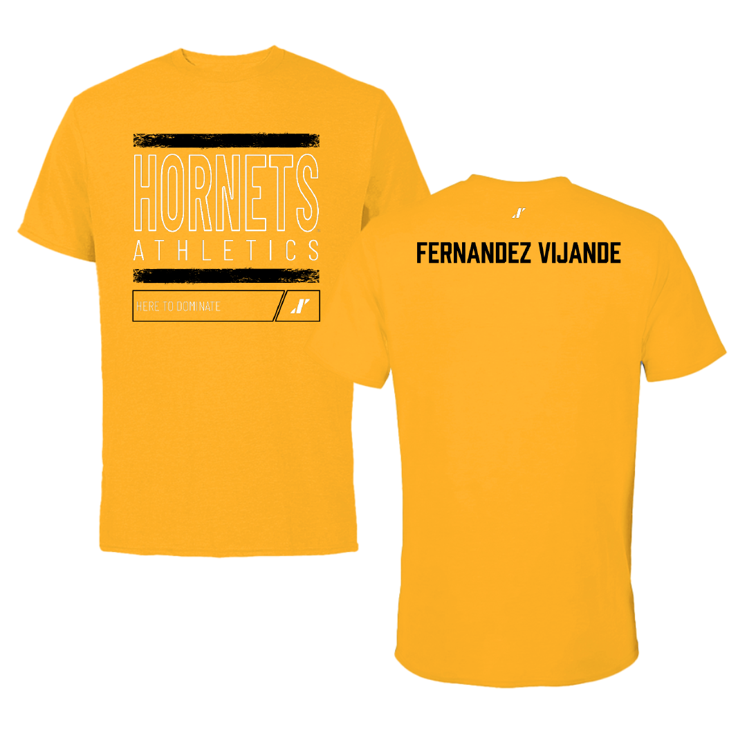 Alabama State University Golf Gold Dominate Performance Tee - Yaiza Fernandez Vijande