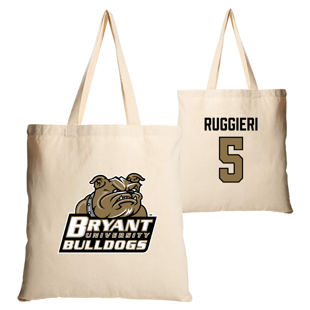 Bryant University Football Tan Canvas Tote Bag - #5 Landon Ruggieri