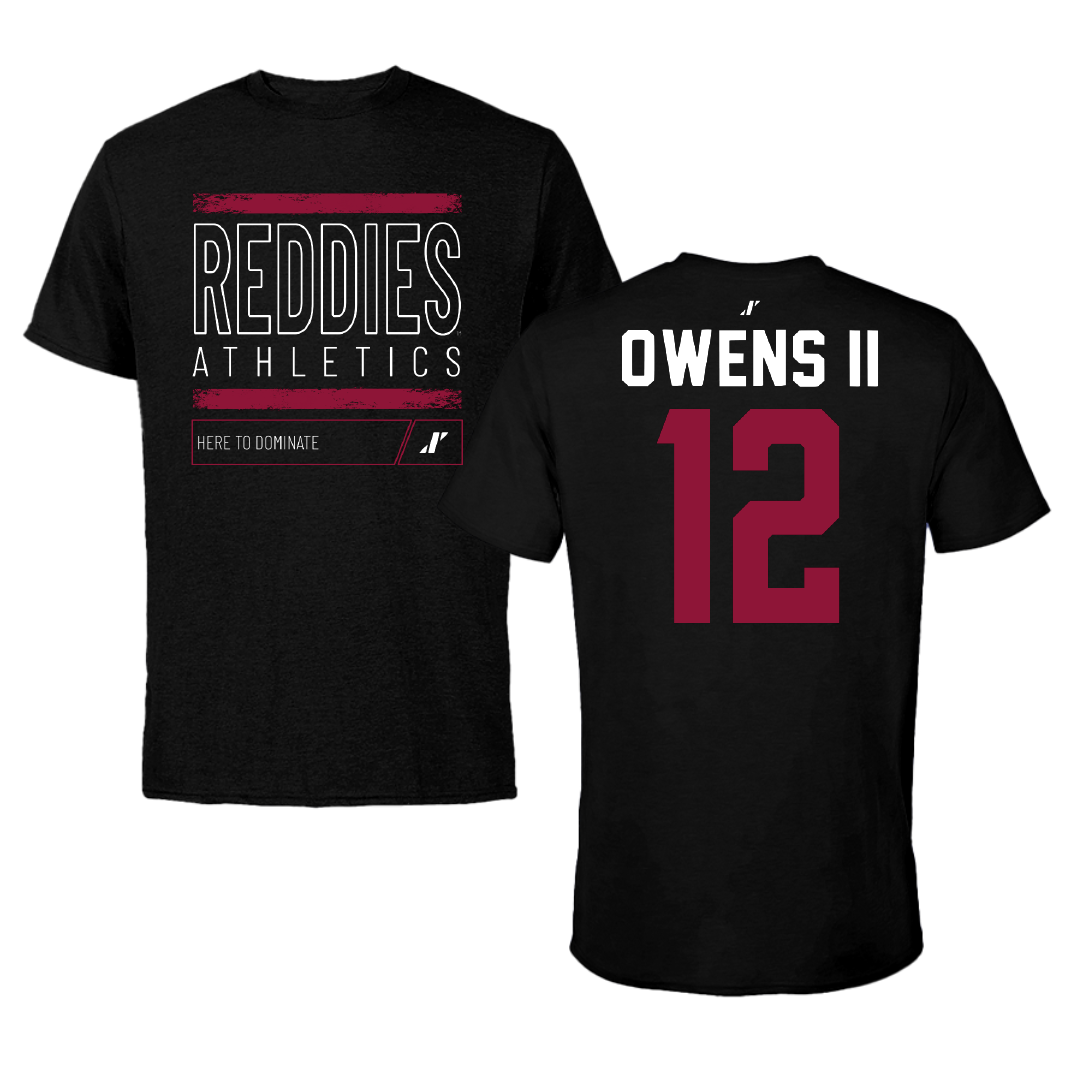 Henderson State University Football Black Dominate Performance Tee - #12 Kirby Owens II