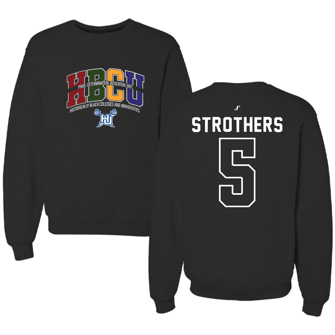 Hampton University Basketball Black HBCU Crewneck - #5 Etienne Strothers