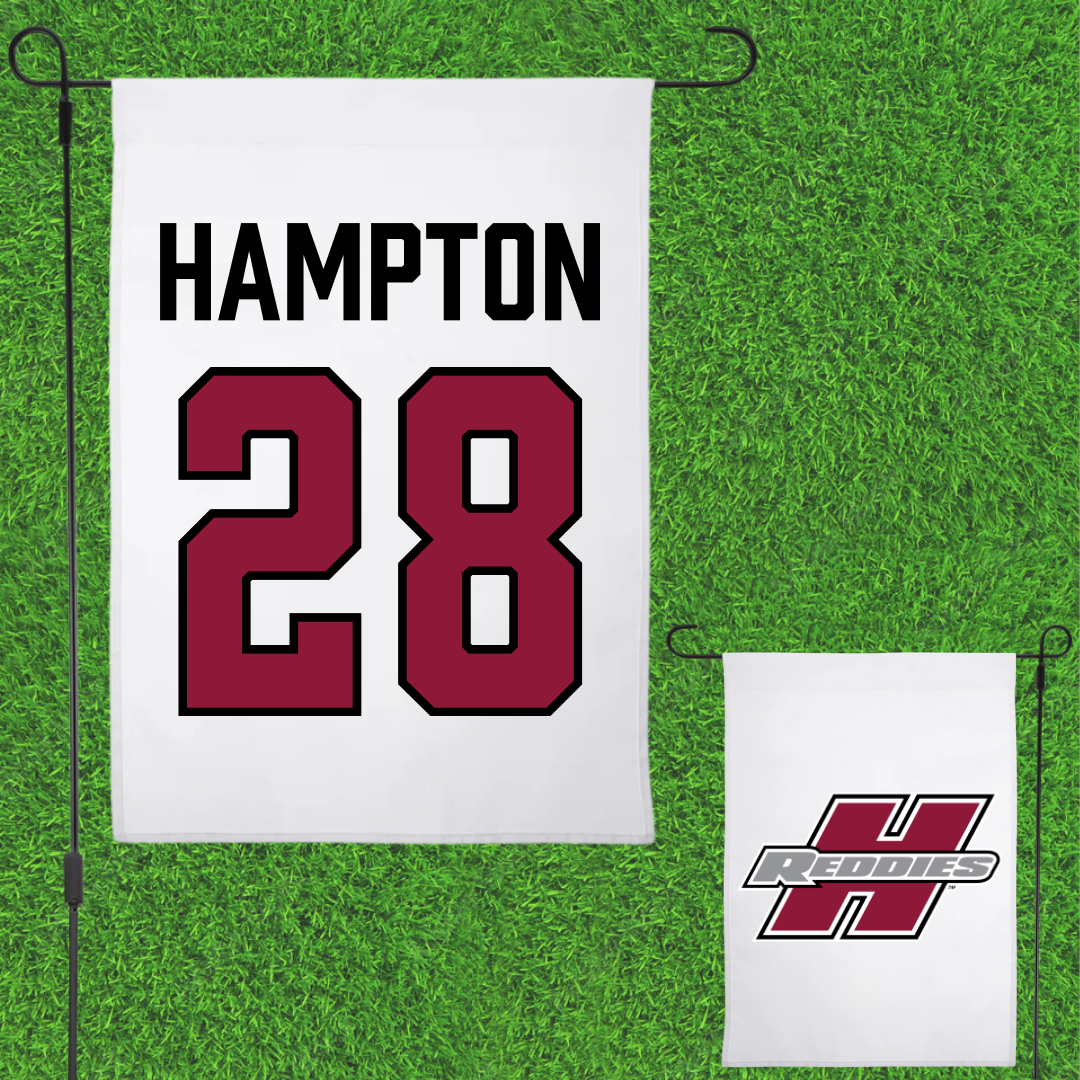 Henderson State University Football White Garden Flag - #28 Terrance Hampton