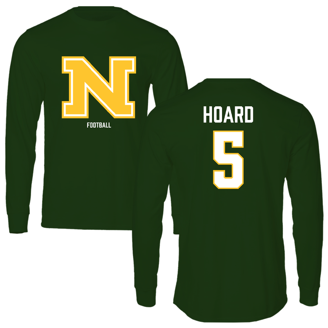 Northern Michigan University Football Forest Green Performance Long Sleeve - #5 Aidan Hoard