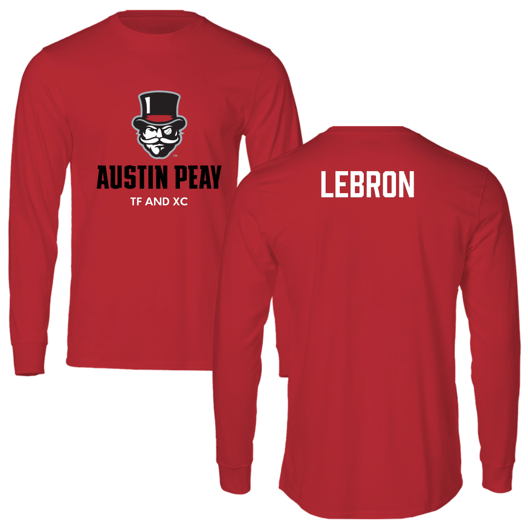 Austin Peay State University TF and XC Red Mascot Long Sleeve - Richie Lebron