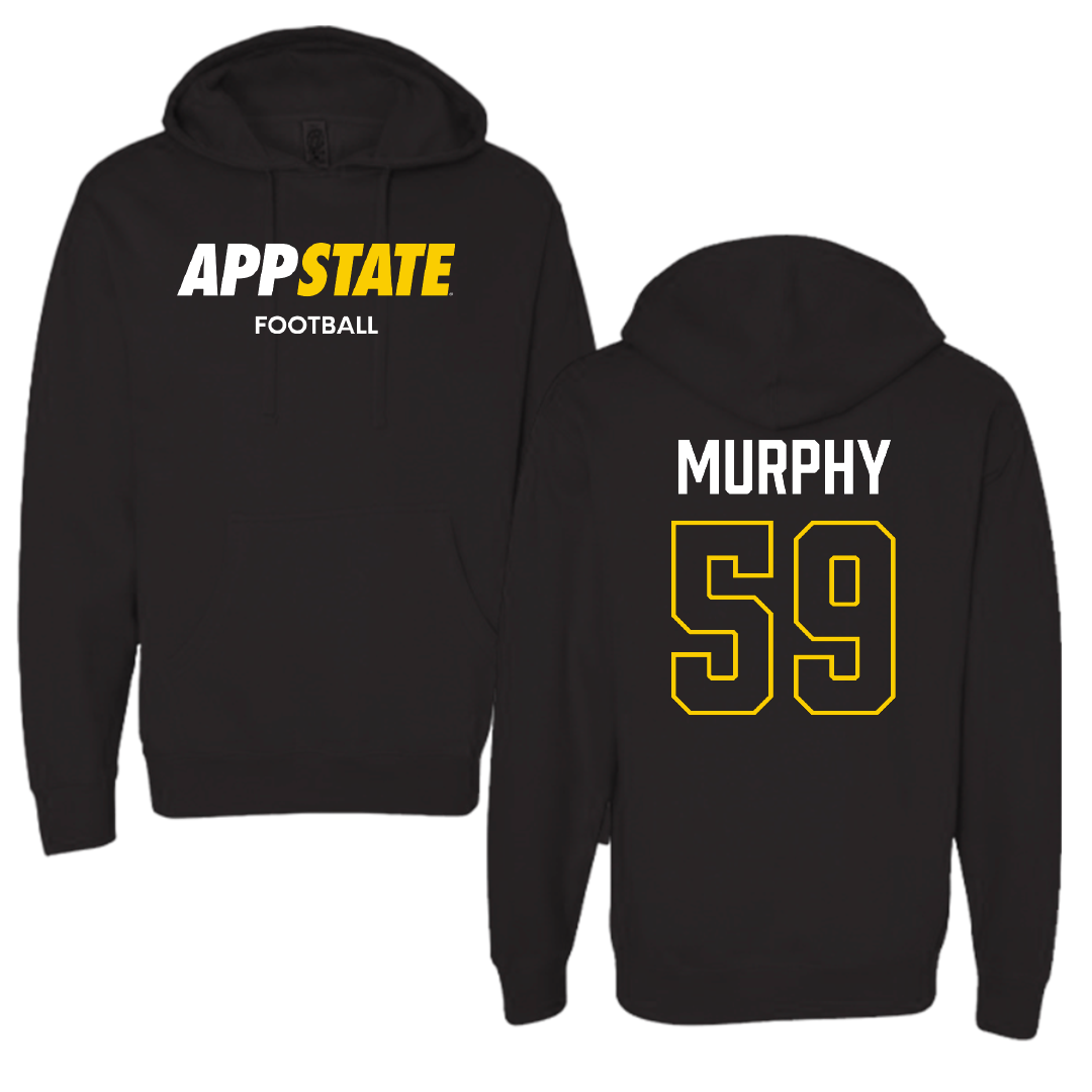 Appalachian State University Football Black Hoodie - #59 Jack Murphy
