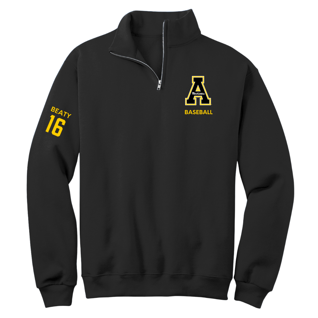 Appalachian State University Baseball Black Quarter-Zip - #16 Jake Beaty
