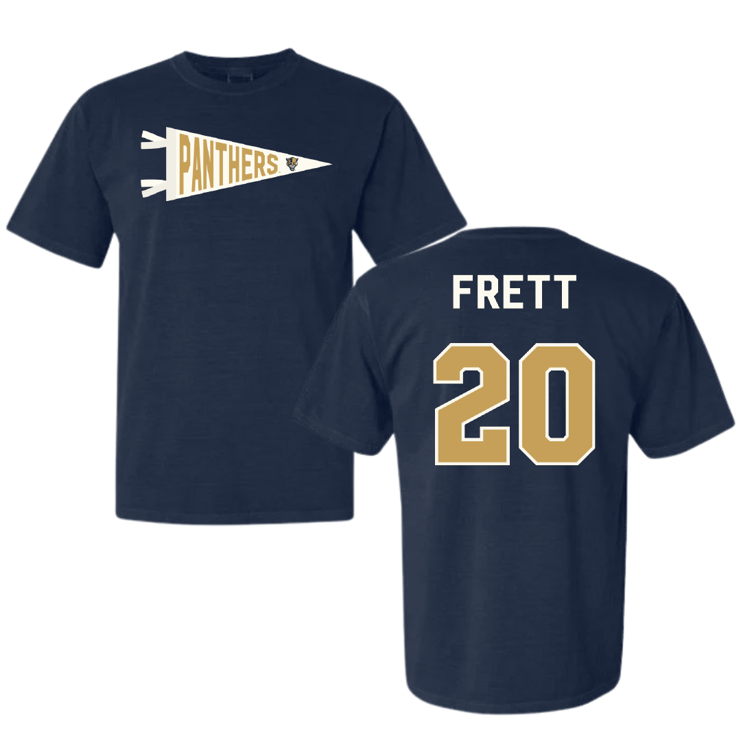 Florida International University Baseball Navy Pennant Comfort Colors Tee - #20 Kishon Frett