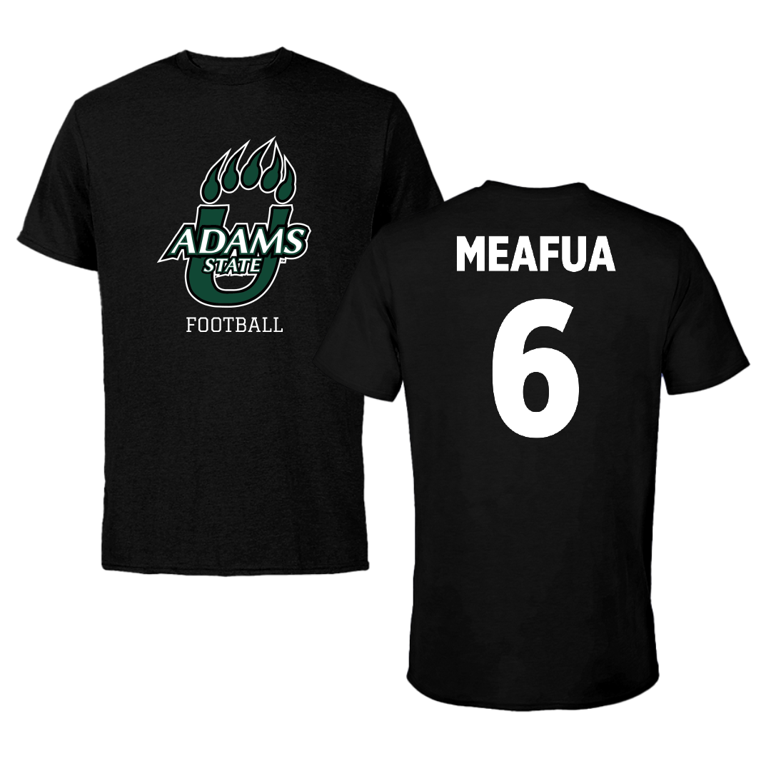 Adams State University Football Black State Performance Tee - #6 Ren Meafua