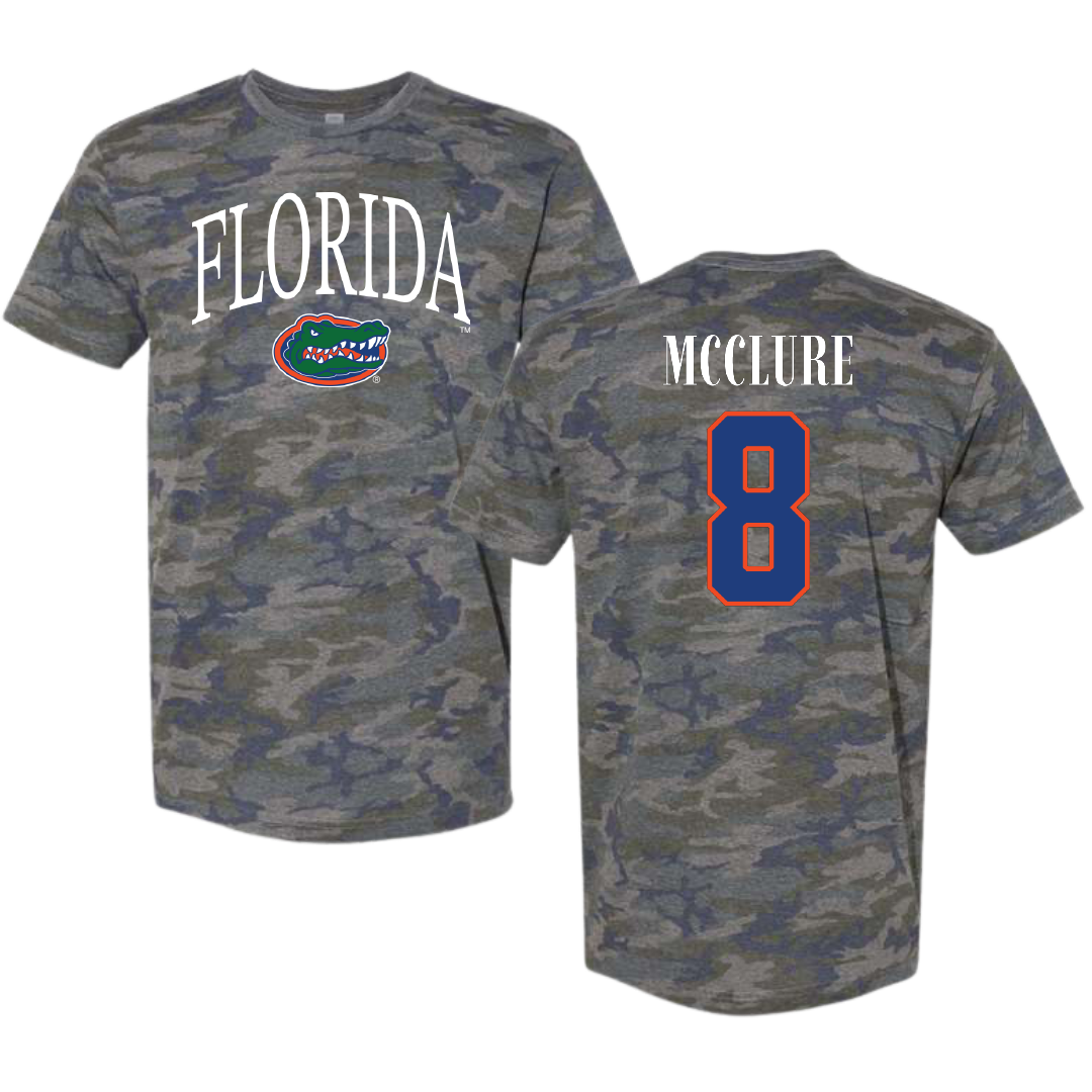 University of Florida Soccer Vintage Camo Tee - #8 Charlotte McClure