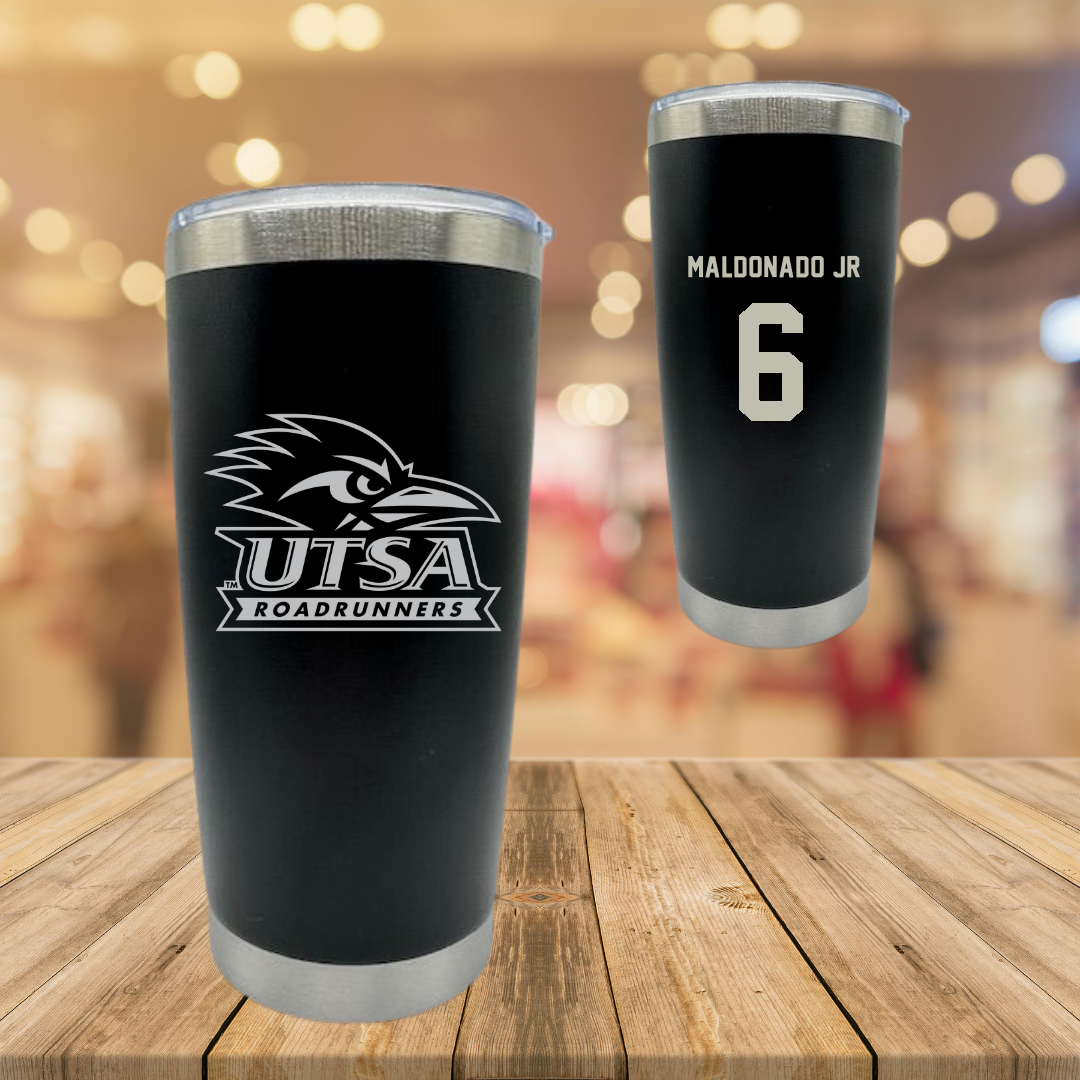 University of Texas at San Antonio Baseball Black Stainless Steel Tumbler - #6 John Maldonado Jr