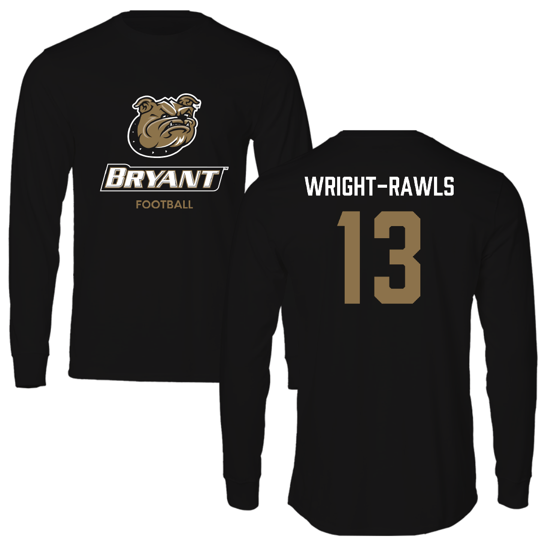 Bryant University Football Black Long Sleeve - #13 Taylor Wright-Rawls