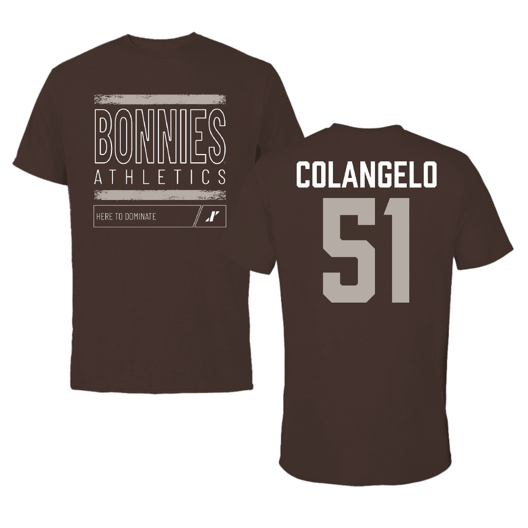 St. Bonaventure University Lacrosse Brown Dominate Tee - #51 Brit Colangelo