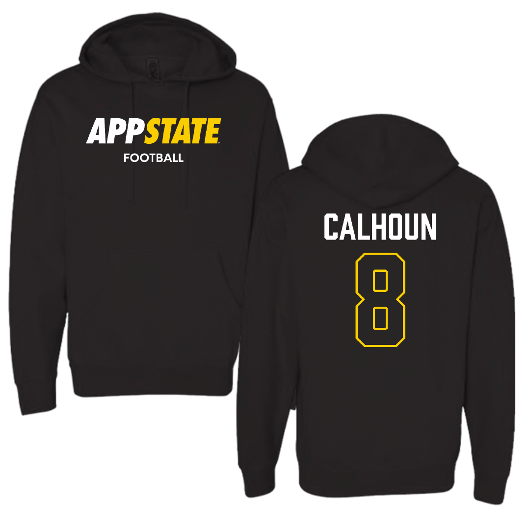 Appalachian State University Football Black Hoodie - #8 Jaylon Calhoun