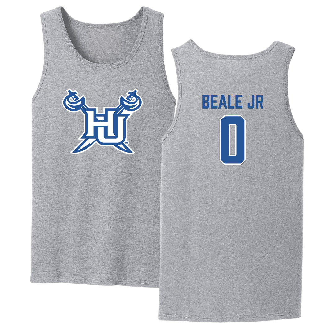 Hampton University Basketball Sport Gray Tank Top - #0 George Beale Jr