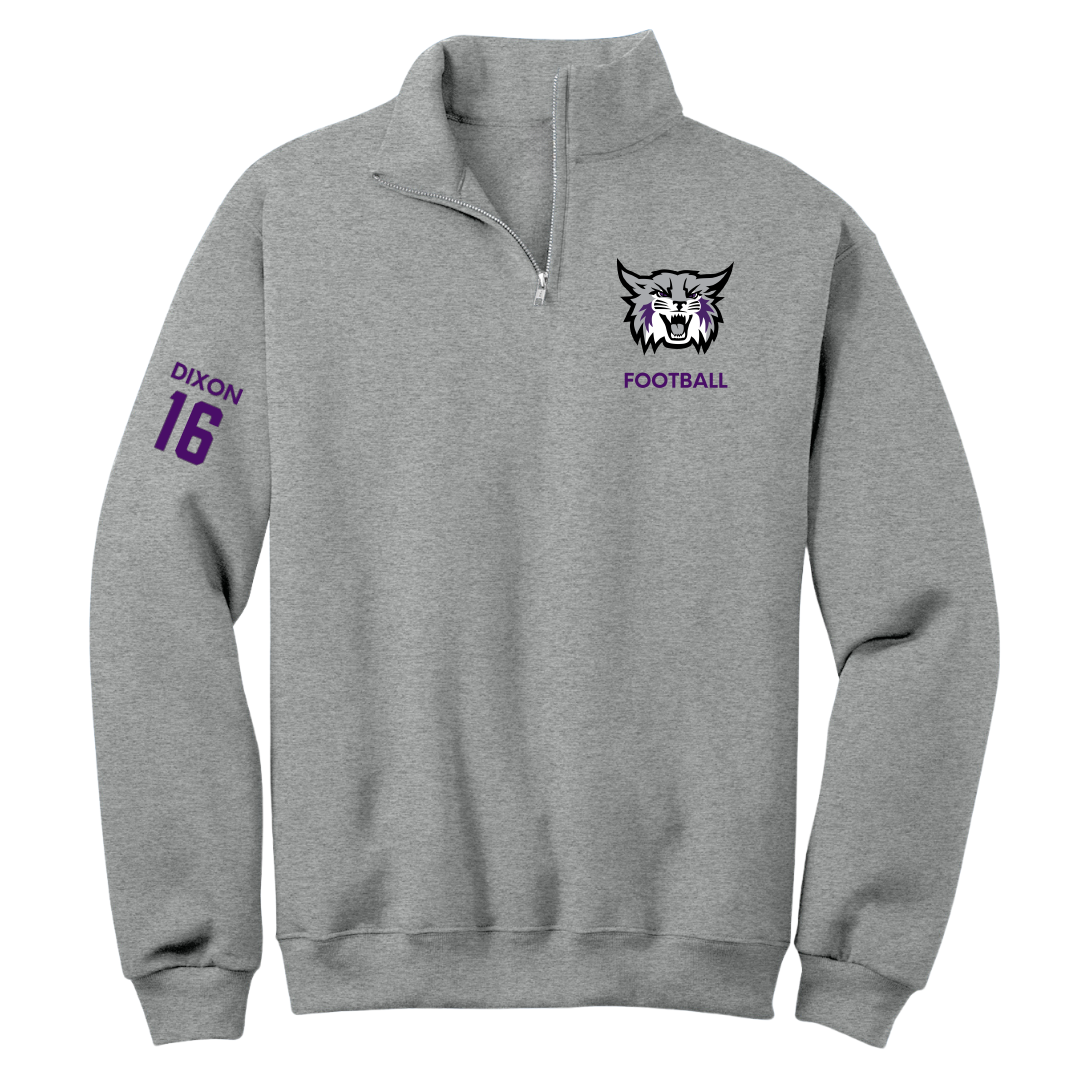 Weber State University Football Sport Gray Quarter-Zip - #16 Toddrick Dixon