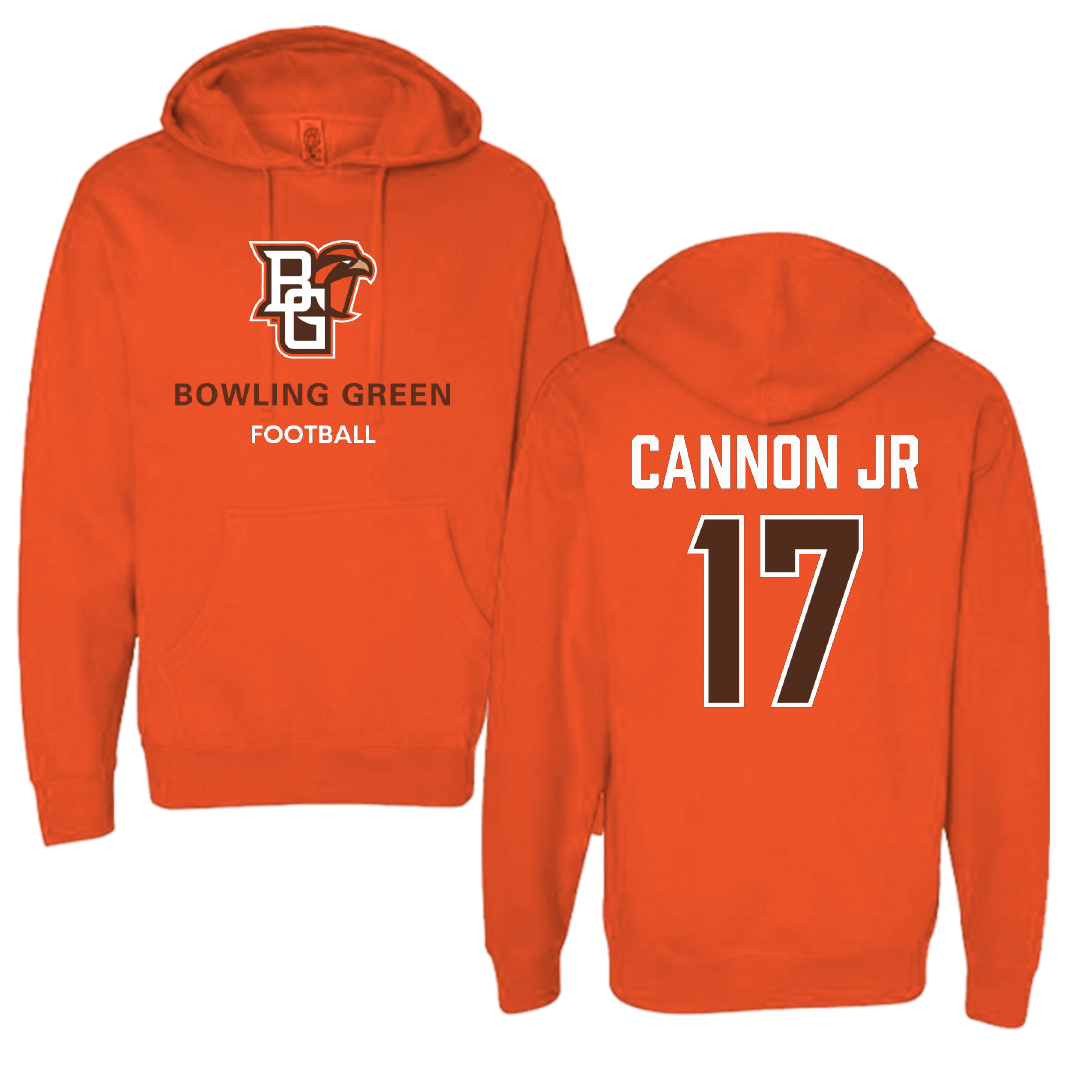 Bowling Green State University Football Orange Hoodie - #17 Mark Cannon Jr