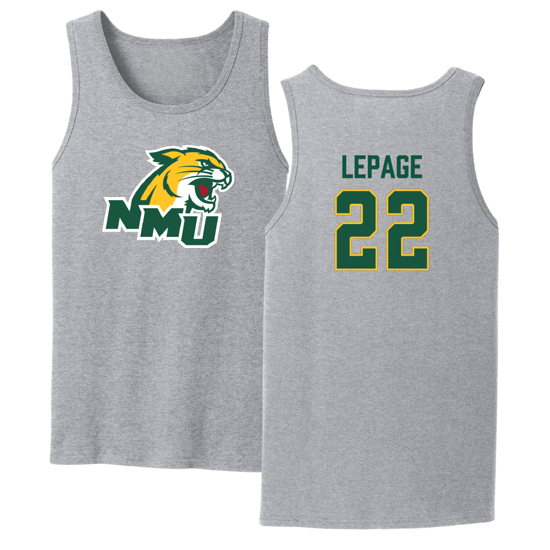 Northern Michigan University Basketball Sport Gray Tank Top - #22 Cooper LePage