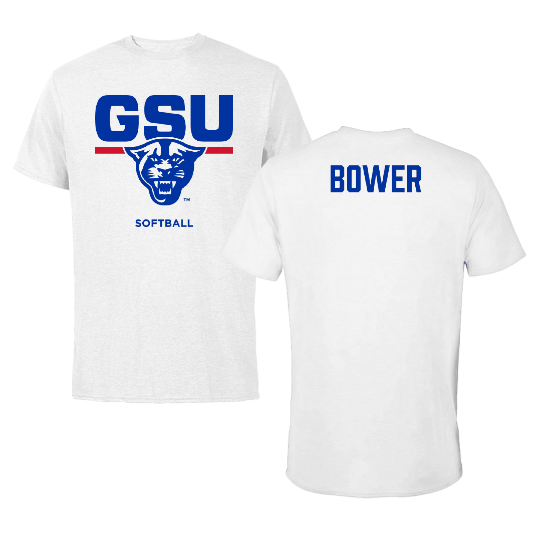 Georgia State University Softball White Tee - Briana Bower