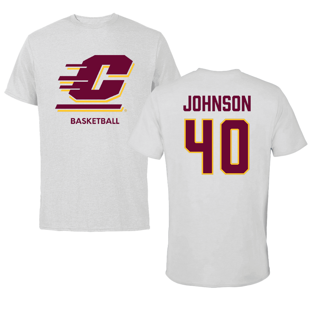 Central Michigan University Basketball (W) Light Gray Tee - #40 Taylor Johnson
