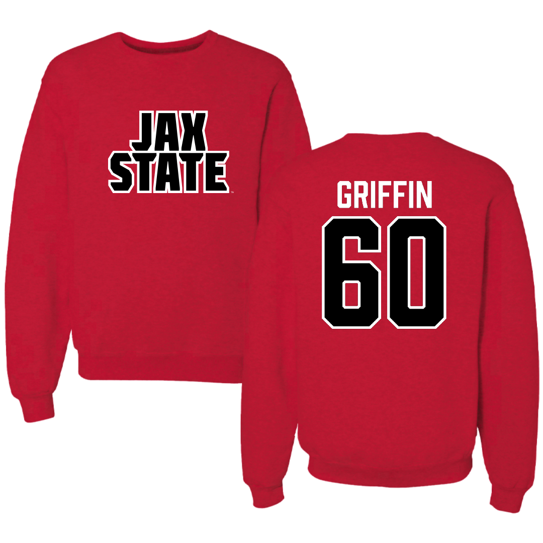Jacksonville State University Football Red Crewneck - #60 Cameron Griffin