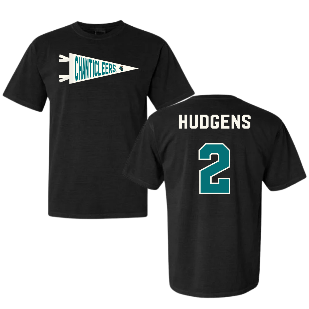 Coastal Carolina University Softball Black Pennant Comfort Colors Tee - #2 Clara Hudgens