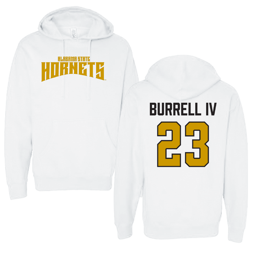 Alabama State University Football White Classic Hoodie - #23 Vincent Burrell IV