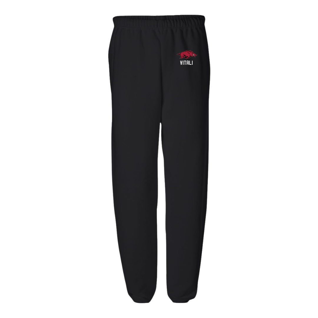 University of Arkansas Soccer (W) Black Sweatpants - #29 Evie Vitali