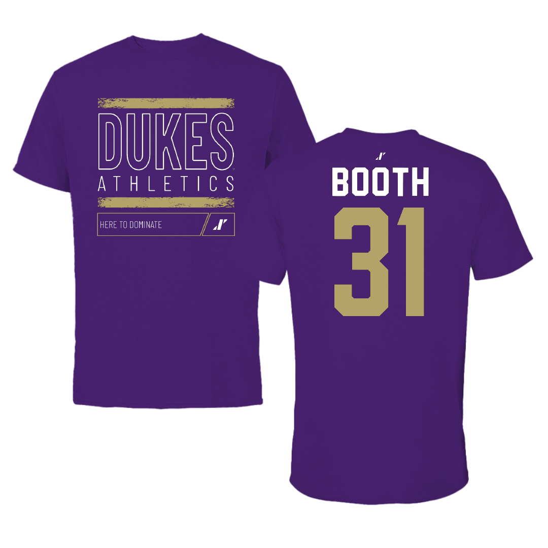 James Madison University Football Purple Dominate Performance Tee - #31 Antoine Booth
