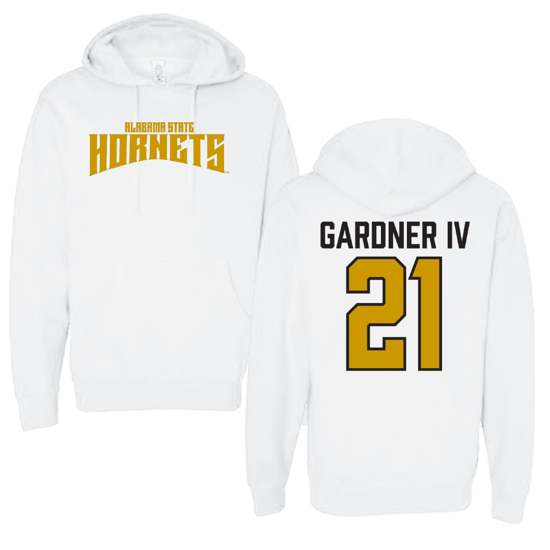 Alabama State University Football White Classic Hoodie - #21 JR Gardner IV