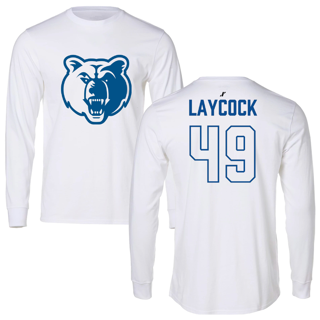 Salt Lake Community College Baseball White Long Sleeve - #49 Austin Laycock