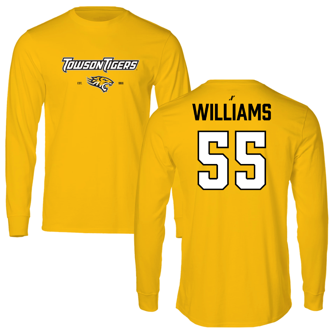 Towson University Football Gold General Performance Long Sleeve - #55 Mike Williams