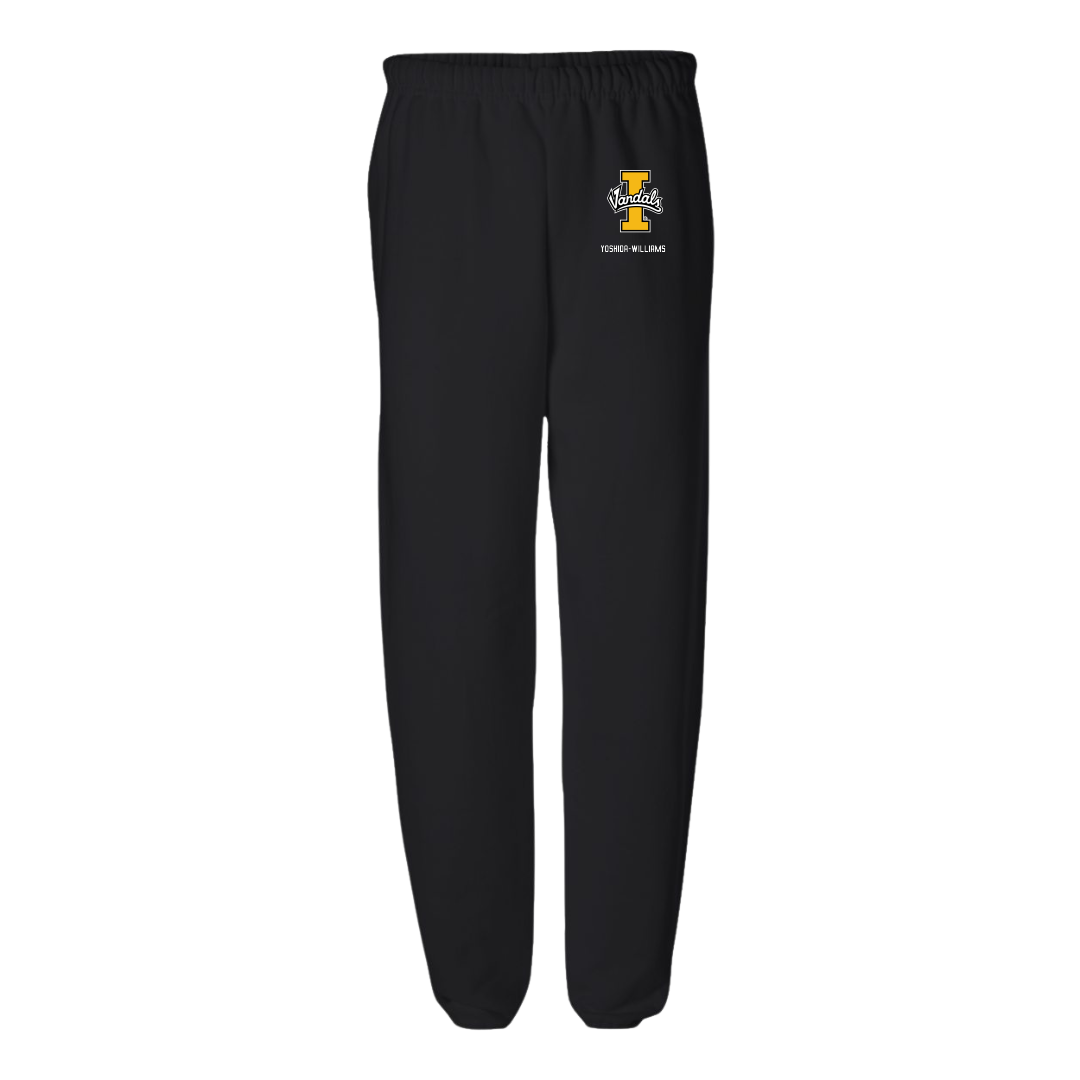 University of Idaho Soccer (W) Black Sweatpants - #15 Karli Yoshida-Williams