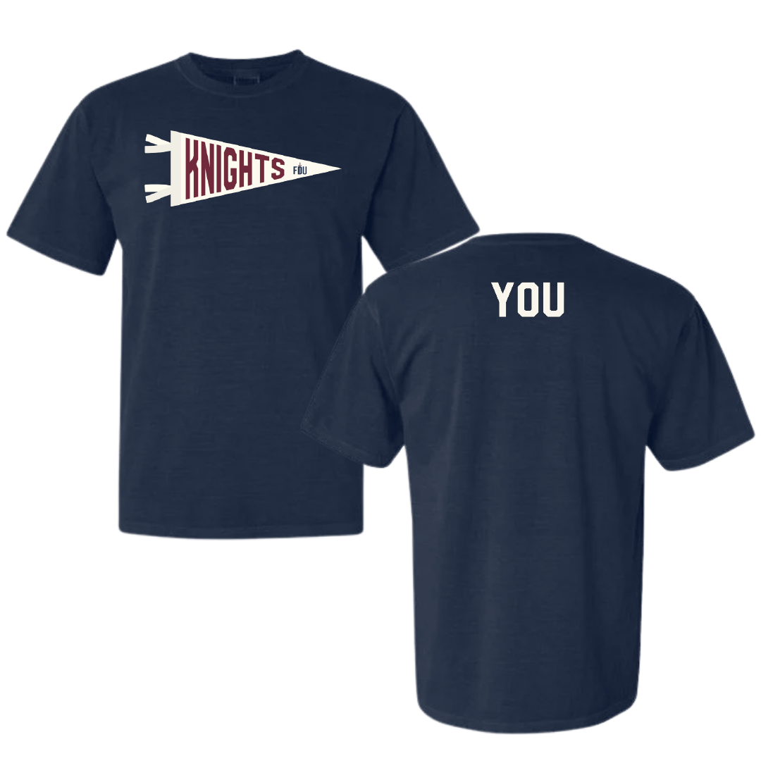 Fairleigh Dickinson University-Metropolitan Campus Golf Navy Pennant Comfort Colors Tee - Kaitlyn You
