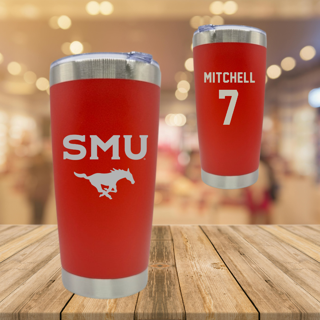 Southern Methodist University Soccer Red Stainless Steel Tumbler - #7 Jaylinn Mitchell